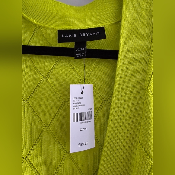 NWT Gorgeous Lime Lightweight Sweater with Tie - Picture 2 of 3